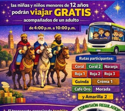 Gobierno de Morelia celebra la magia de Reyes con transporte gratuito para la niñez