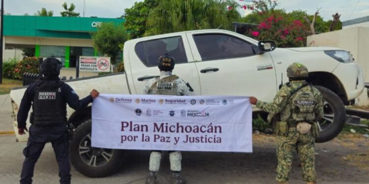 SSP asegura 3 vehículos con reporte de robo en Buenavista; uno cuenta con blindaje improvisado