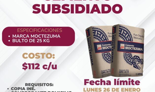 Vicente Gómez y el ayuntamiento de Madero unen esfuerzos para subsidiar cemento a la población