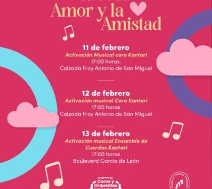SeCultura Morelia invita a recitales del Día del Amor y la Amistad