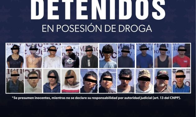 SSP detiene a 20 personas con dosis de droga en la última semana