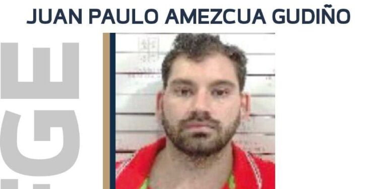 Ofrece FGE recompensa para ubicar y detener a Juan Paulo Amezcua Gudiño, presunto feminicida