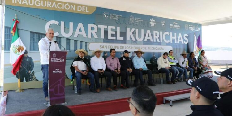 Inaugura Bedolla Cuartel Kuarichas para reforzar la seguridad en la Meseta Purépecha