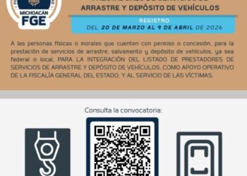 Emite Carlos Torres Piña convocatoria para integrar listado de prestadores de servicios de arrastre y depósito de vehículos, en apoyo a la FGE
