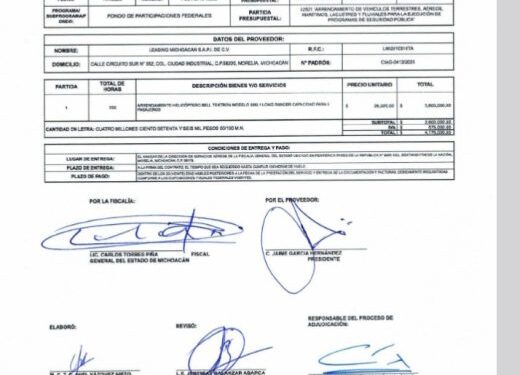 Fiscalía pagó más de 4 mdp en la renta de un helicóptero por dos meses