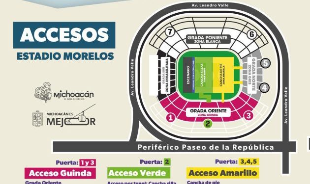 Listos los accesos al Estadio Morelos para el concierto del Buki