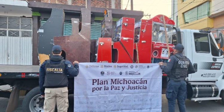 Realiza FGE y SIE acción operativa en Quiroga relacionada con máquinas tragamonedas y minicasinos