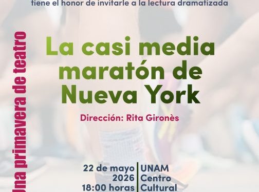 Invita SeCultura a la puesta en escena “La casi media maratón de Nueva York”